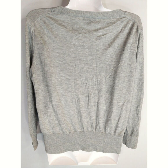 J. Crew Womens Gray Lyocell Silk Blend Scoop Neck Pullover Sweater Top Size L - Picture 6 of 9